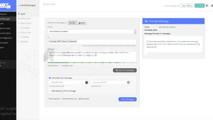 Download SMSGlobal website