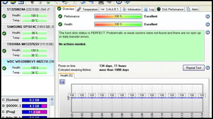 تحميل Hard Disk Sentinel برنامج الكشف على الهارد ديسك
