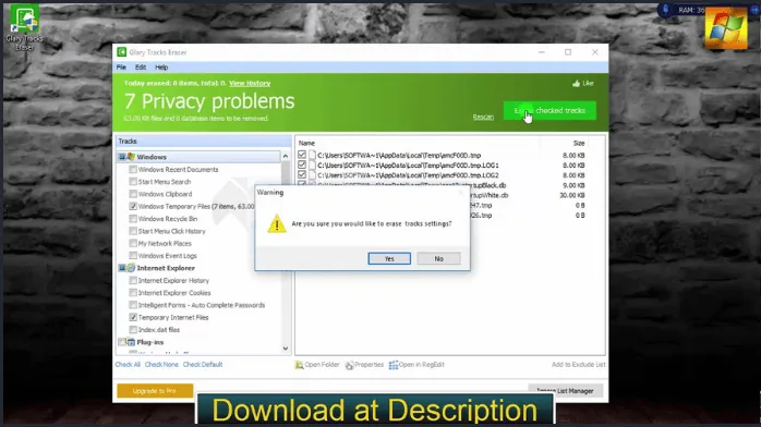 تحميل برنامج Glary Tracks Eraser